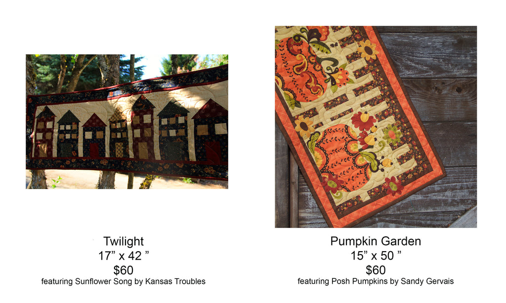 Twilight and Pumpkin Garden Quilt Samples for Sale