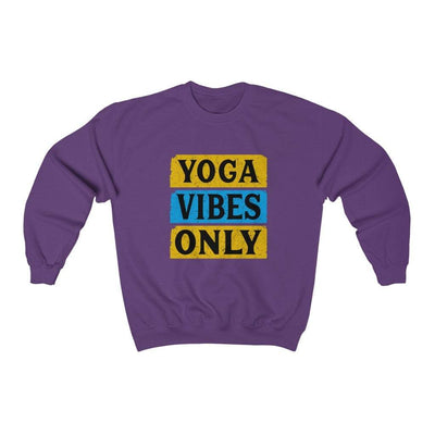 Yoga Vibes  Unisex Sweatshirt-Printify-10063,Body Language,Crew neck,DTG,Emotional State,LR#10063,Meditation,Peace,Regular fit,Silence,Social Interaction,Sweatshirts,Unisex,Unisex Sweatshirt,Women's Clothing,Yoga,Yoga Vibes Only