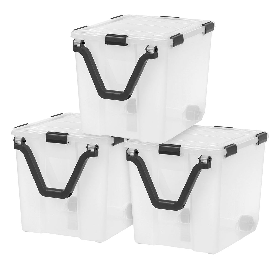 IRIS 4-Pack Heavy Duty Plastic Storage Box Large 19-Gallons (78-Quart)  Black Heavy Duty Tote with Latching Lid in the Plastic Storage Containers  department at