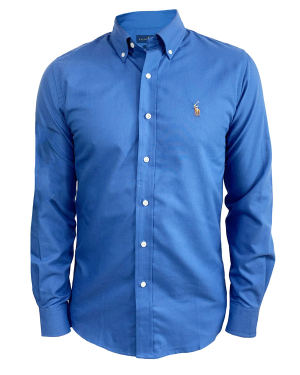 RL Royal Blue Slim Fit Oxford Shirt - Concept Six