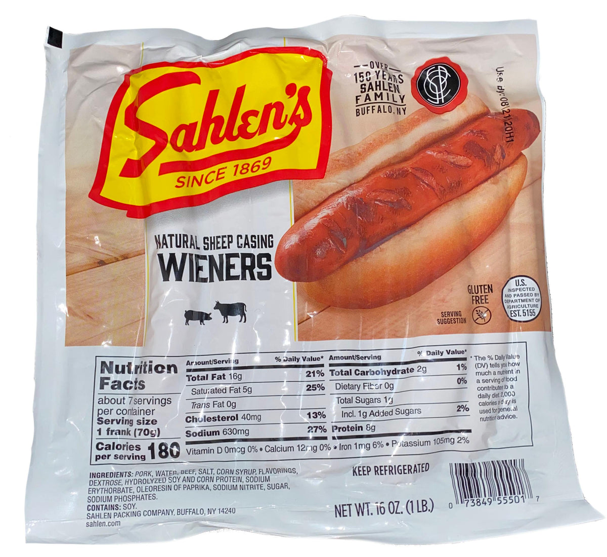 Sahlen's: Legendary Buffalo hot dogs, natural casings, smoky flavor.