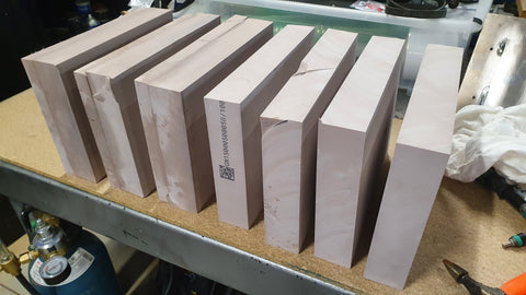 Blocks of Tooling Board ready to be milled to shape