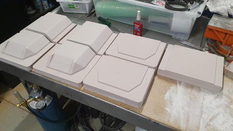 Parts of the molds coming of the cnc machine