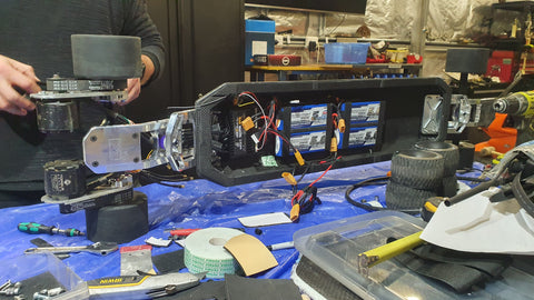 Electric Skateboard Prototype Chassis getting it's guts