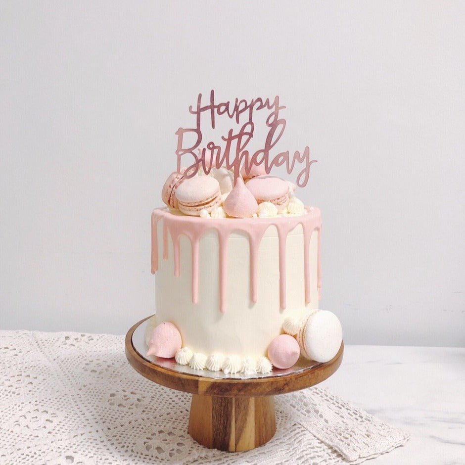 Por el contrario Asado Partina City Pastel Pink Drip Meringue Cake – Honeypeachsg Bakery