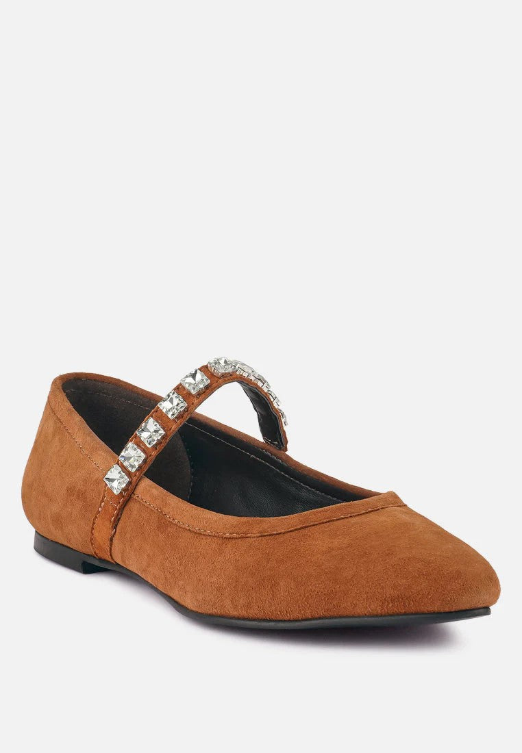 Assisi Fine Suede Maryjane Ballet Flats