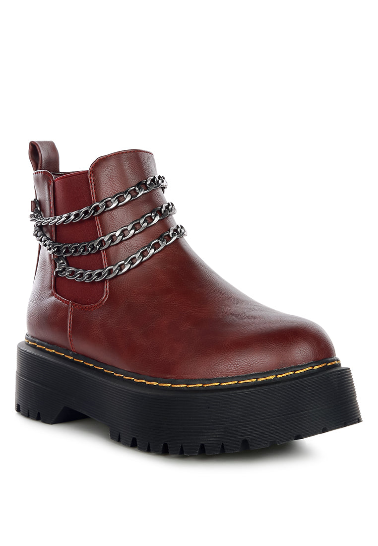 Bobbles Chunky Metal Chain Chelsea Boot