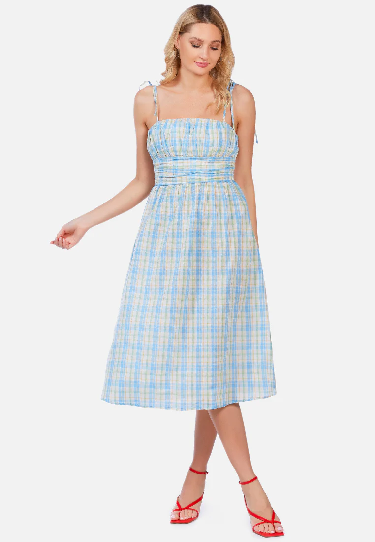 Checkered Midi Dress Slip Dress