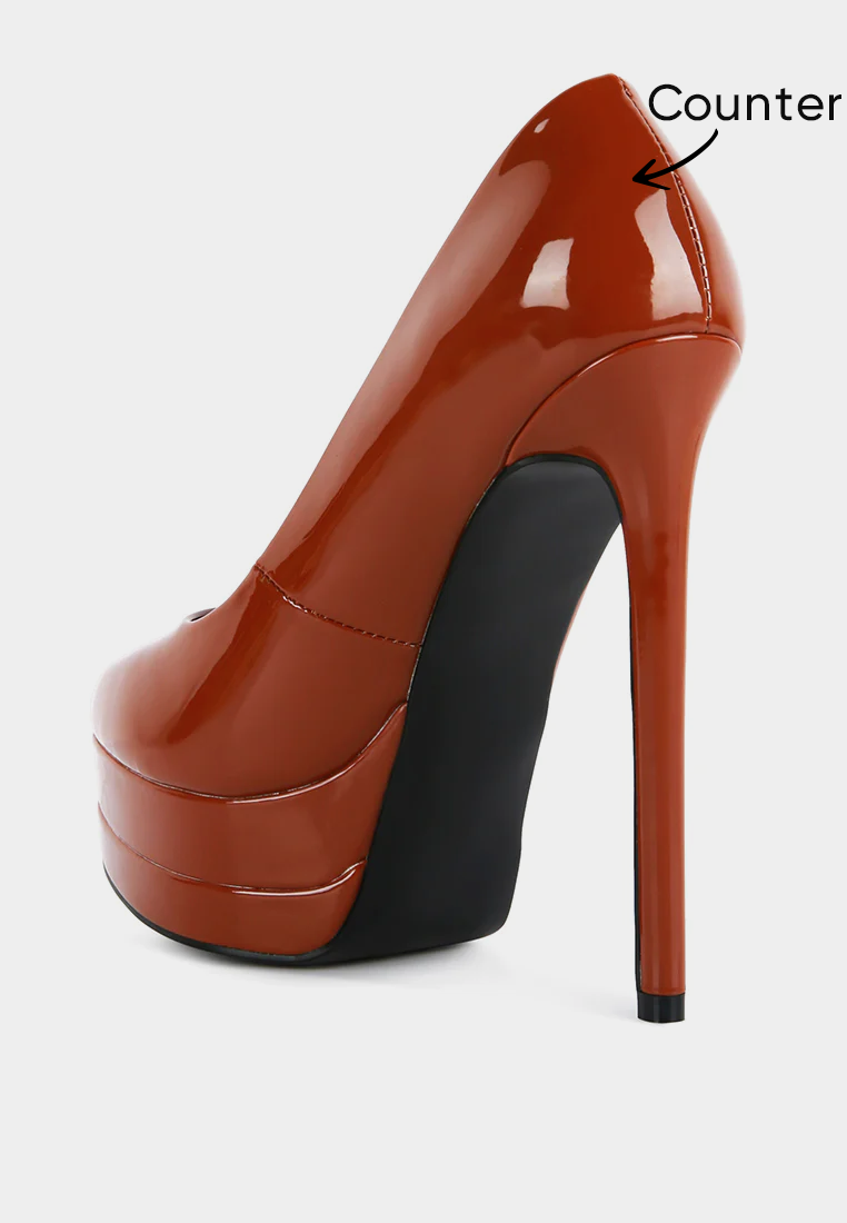 Cuddles Patent Pu High Heeled Pumps