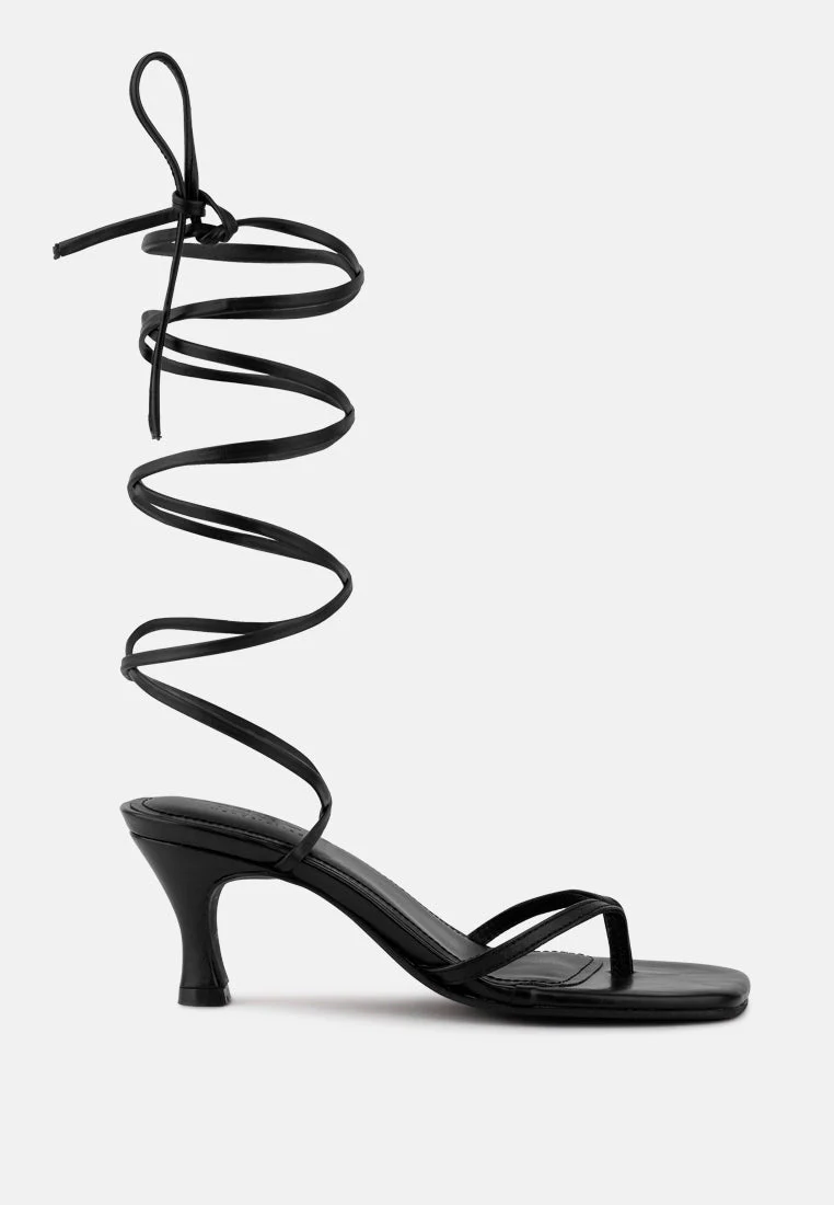 Dorita Kitten Heel Lace-up Sandal