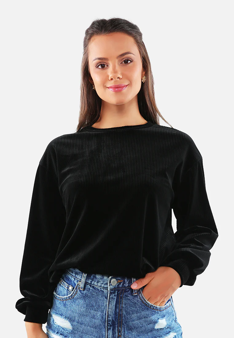 Drop Shoulder Corduroy Top