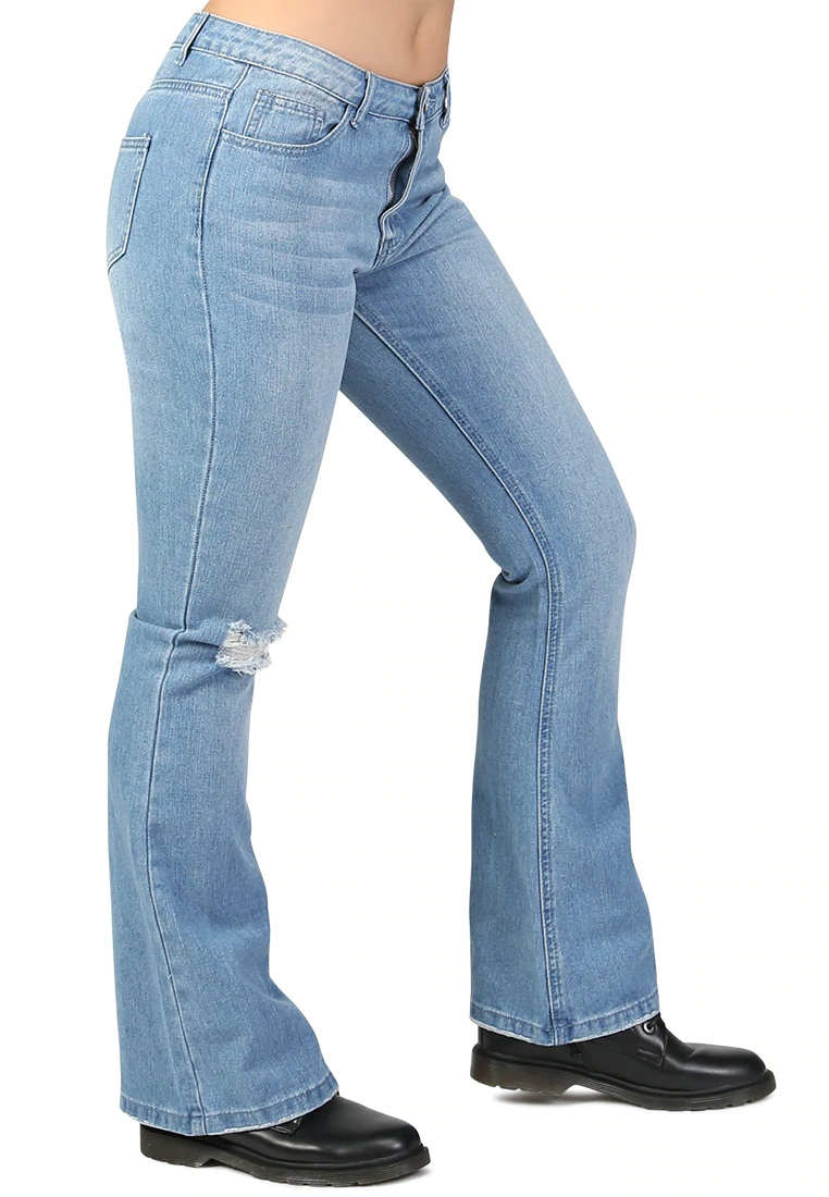 FLARED DISTRESSED JEANS