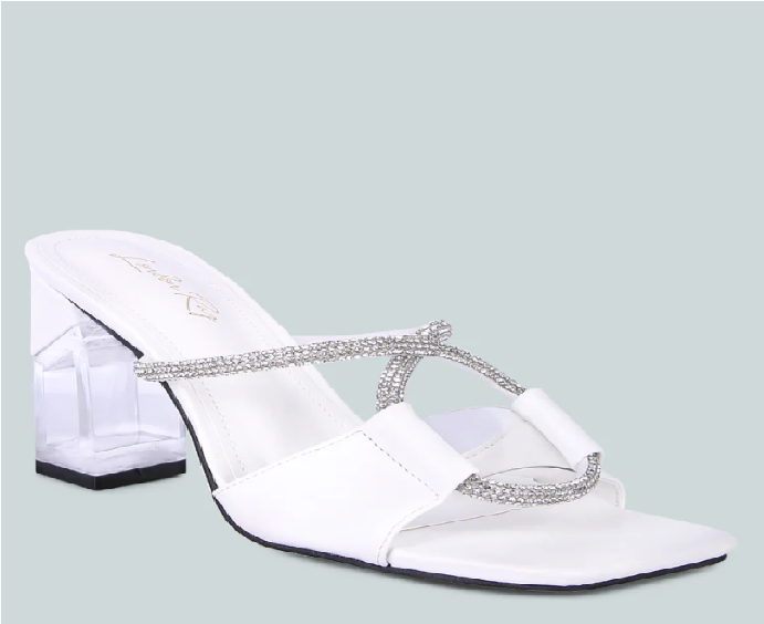 Fineapple Rhinestone Embellished Clear Sandals