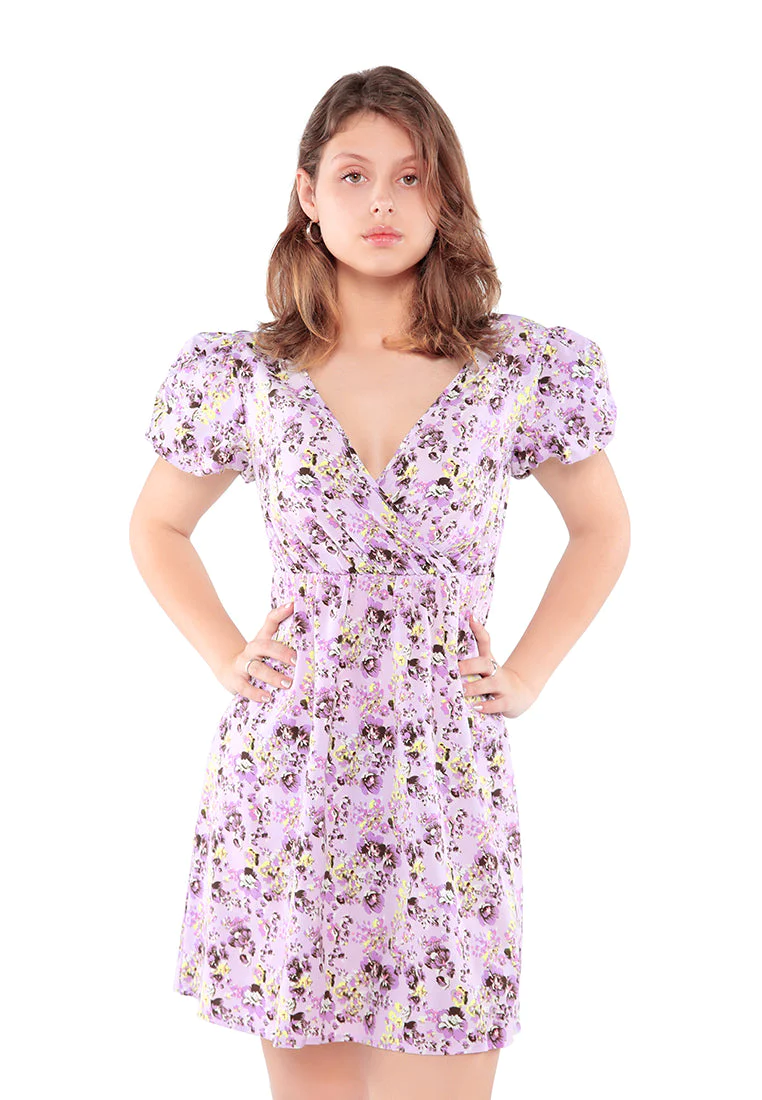 Floral Short Cut Out Dress