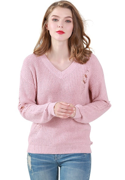 Full Sleeve Ribbed Knit Sweater