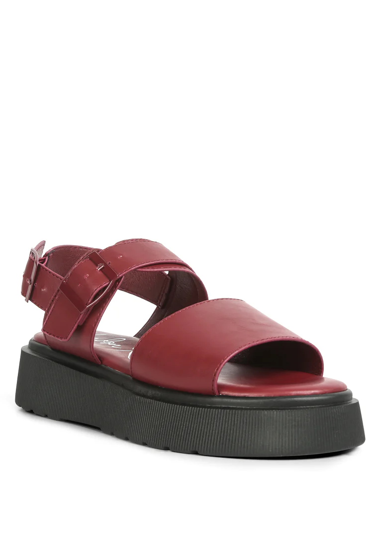 Gladen Pin Buckle Platform Sandals