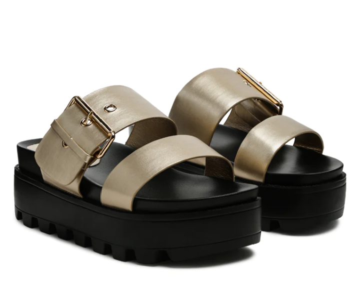 Gound Platform Lug Sole Metal Buckle Sandals