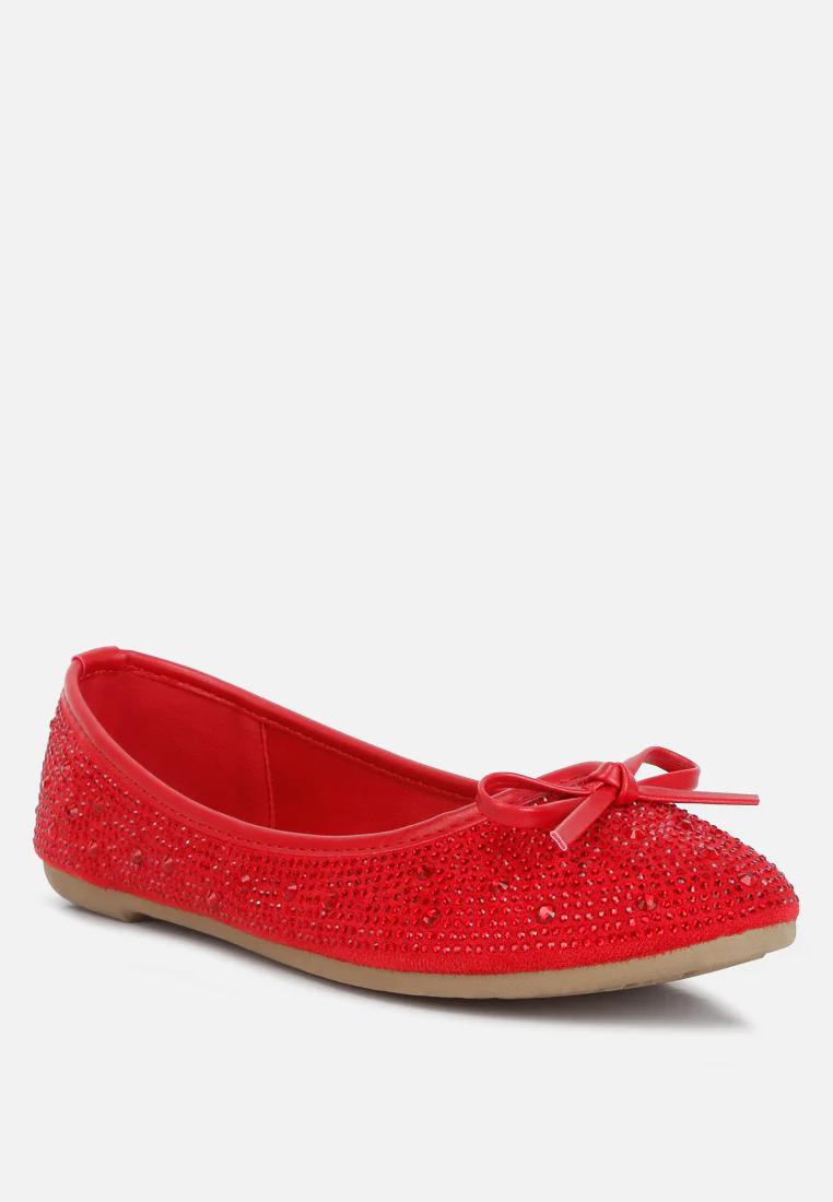 Hosana Rhinestones And Stud Embellished Ballet Flats