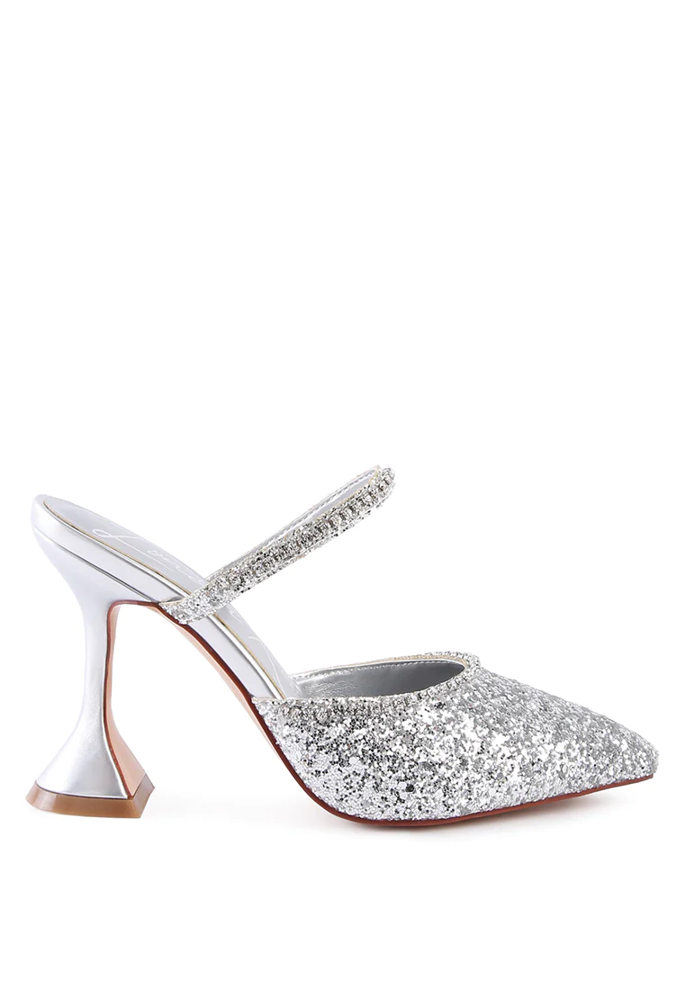 Iris Glitter Spool Heel Sandals
