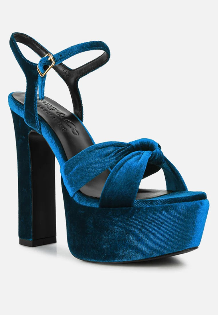 Liddel Royal Blue Platform Heel Sandals