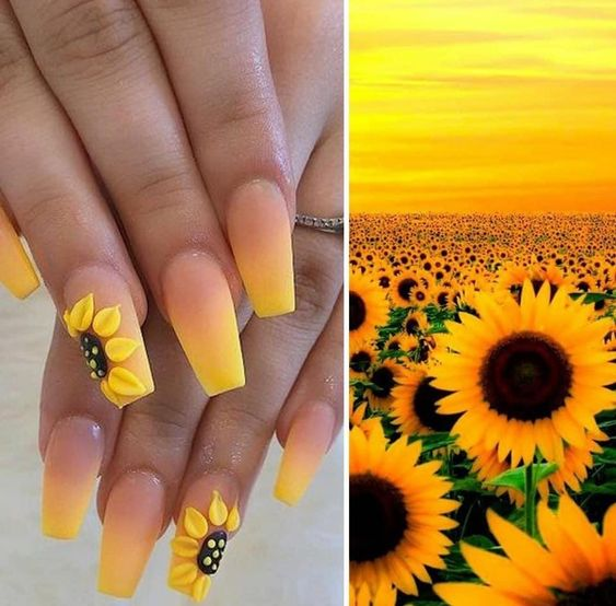 Sunflower Nail Art