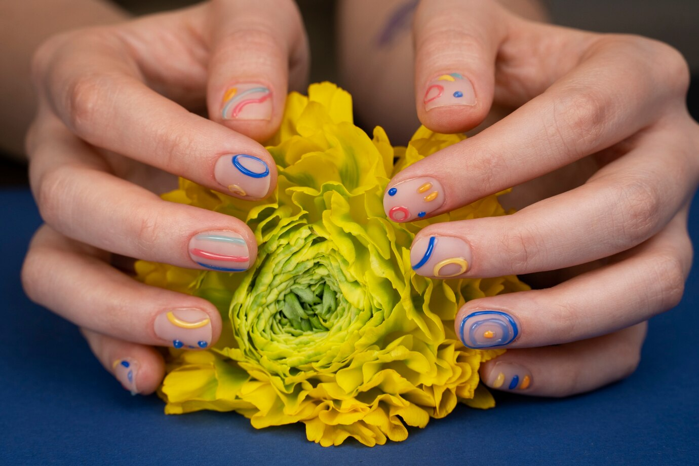 Geometric Rainbow Nail Designs