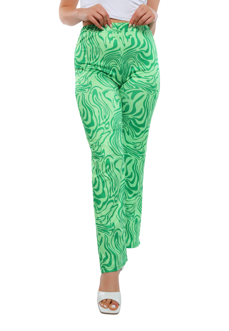 Psychedelic Print High Waist Trousers