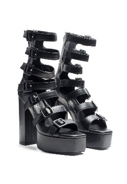 SAROUCHI CAGED HIGH HEEL BUCKLED SANDAL