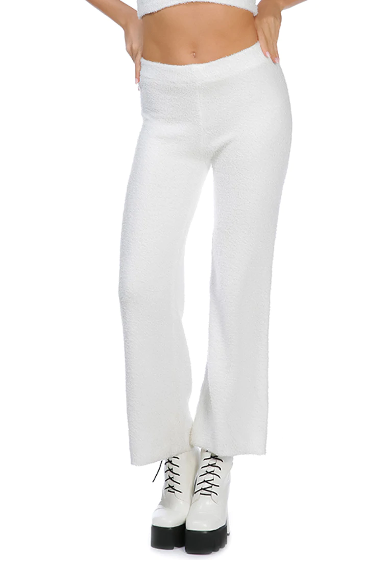 SOLID CASUAL WIDE LEG TROUSERS