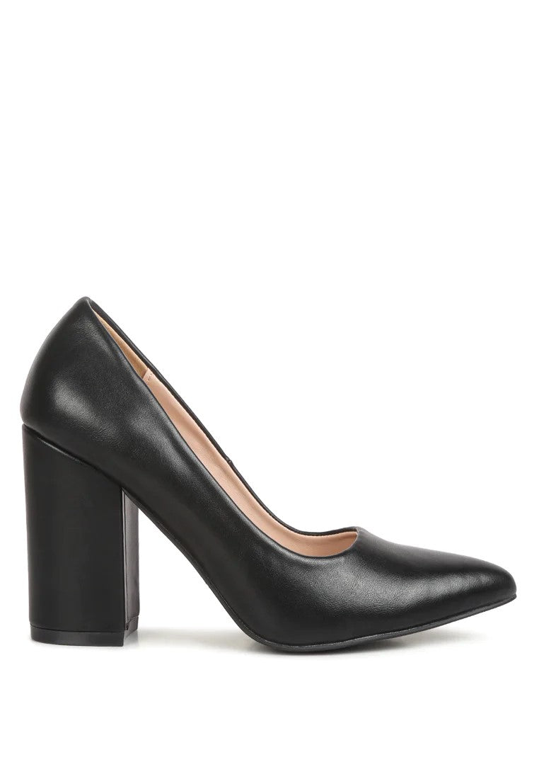 Smooth Finish Block Heel Pumps