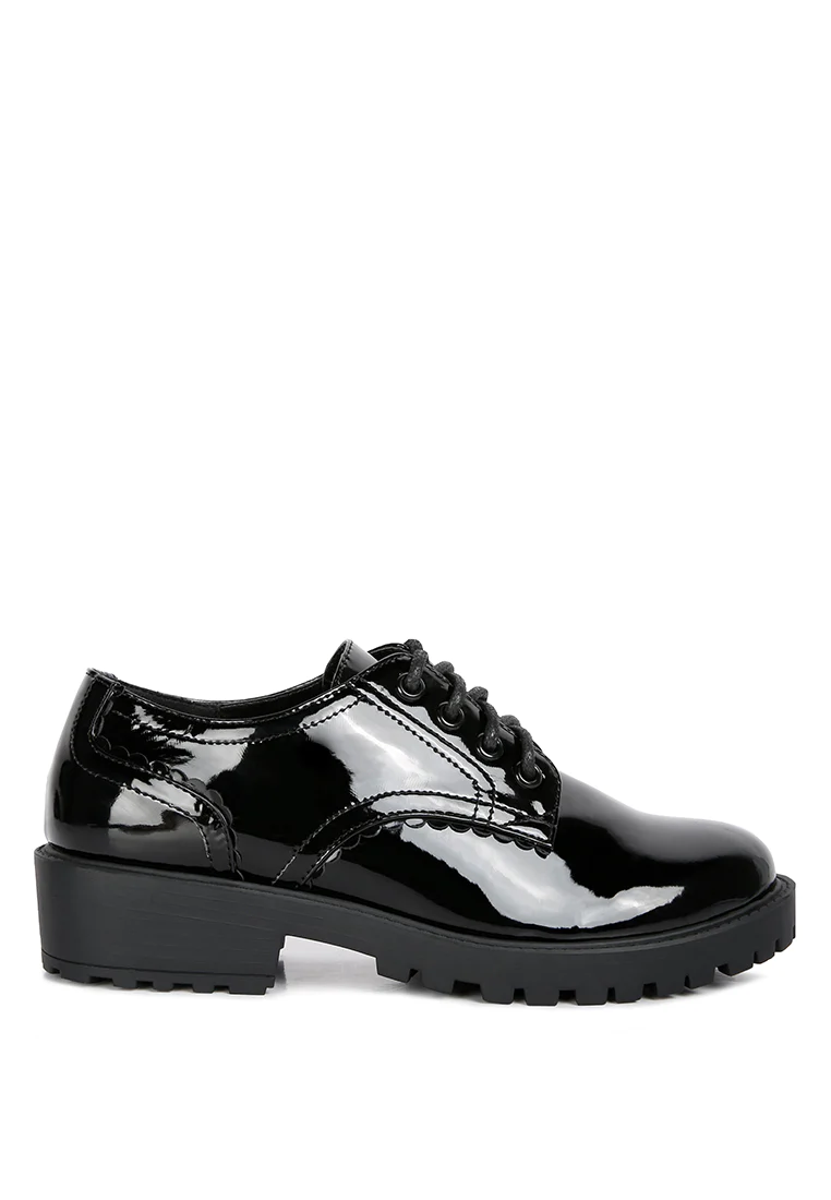 Whittle Patent Lace Up Derby Shoes