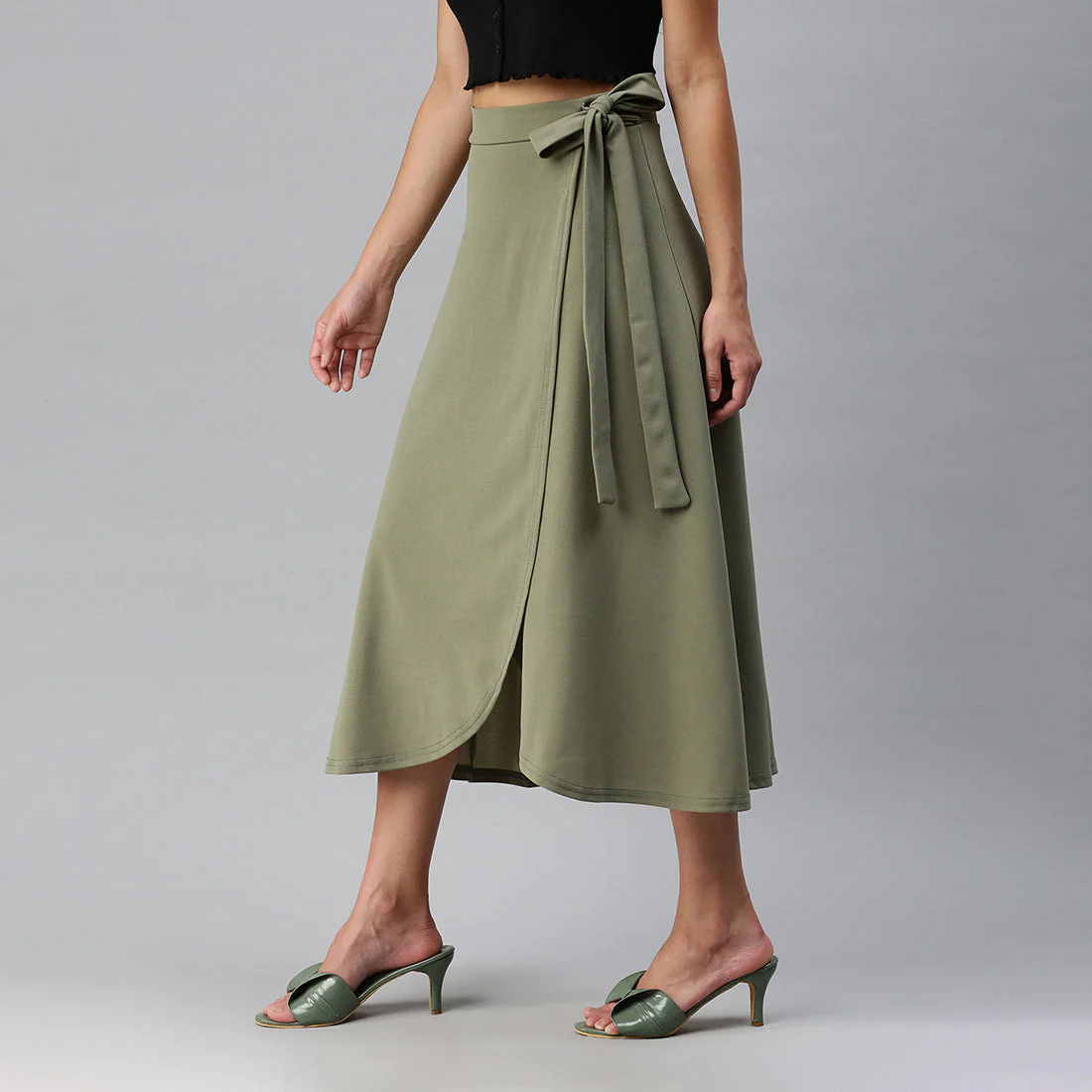 Wrap Style Long Maxi Skirt