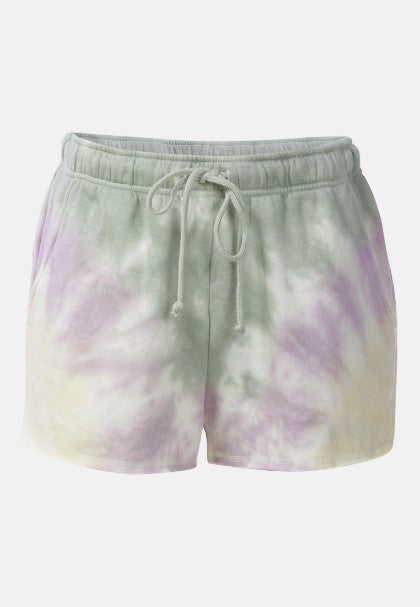 lilac tie dye shorts 