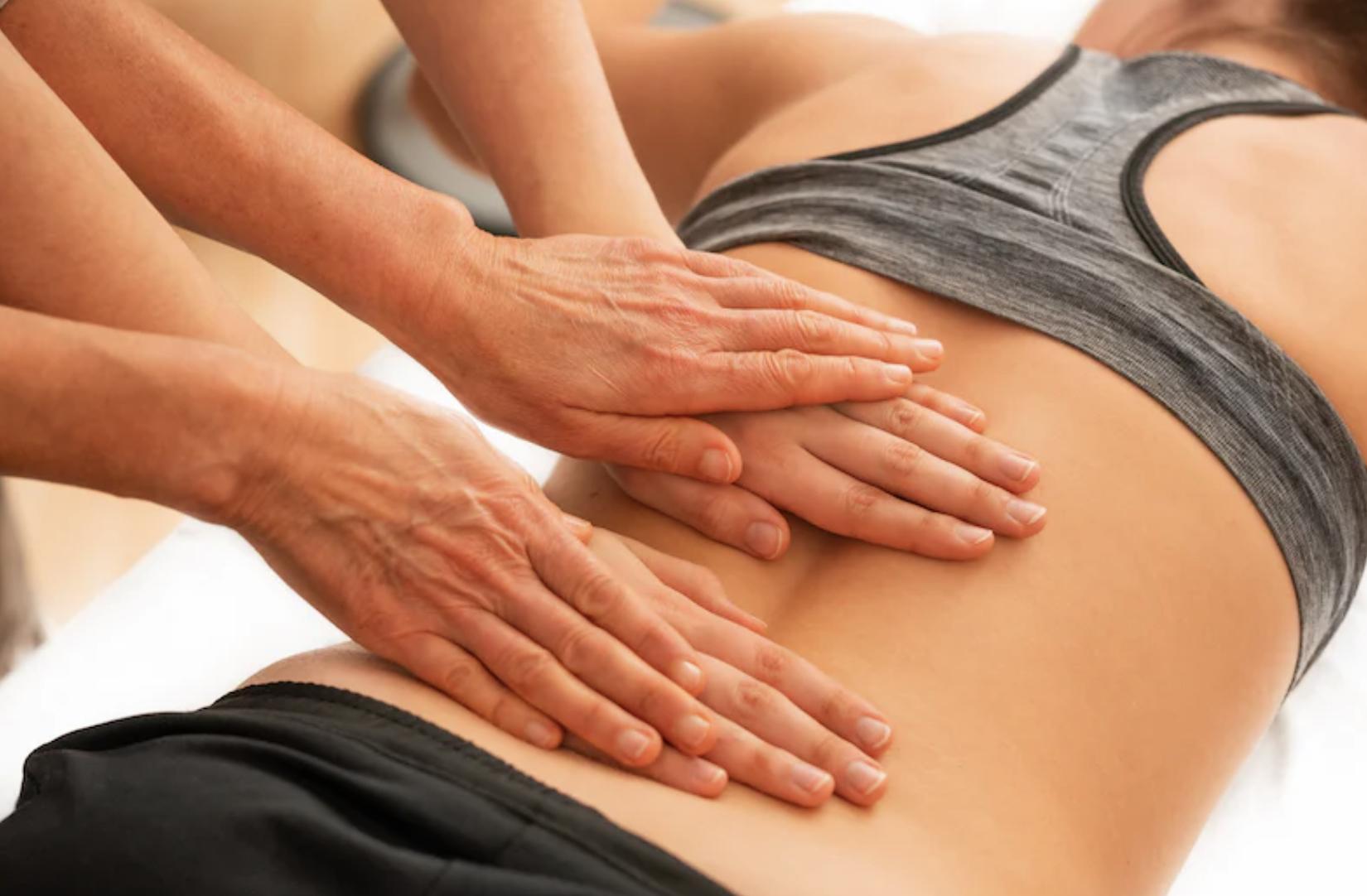 woman getting lymphatic drainage massage