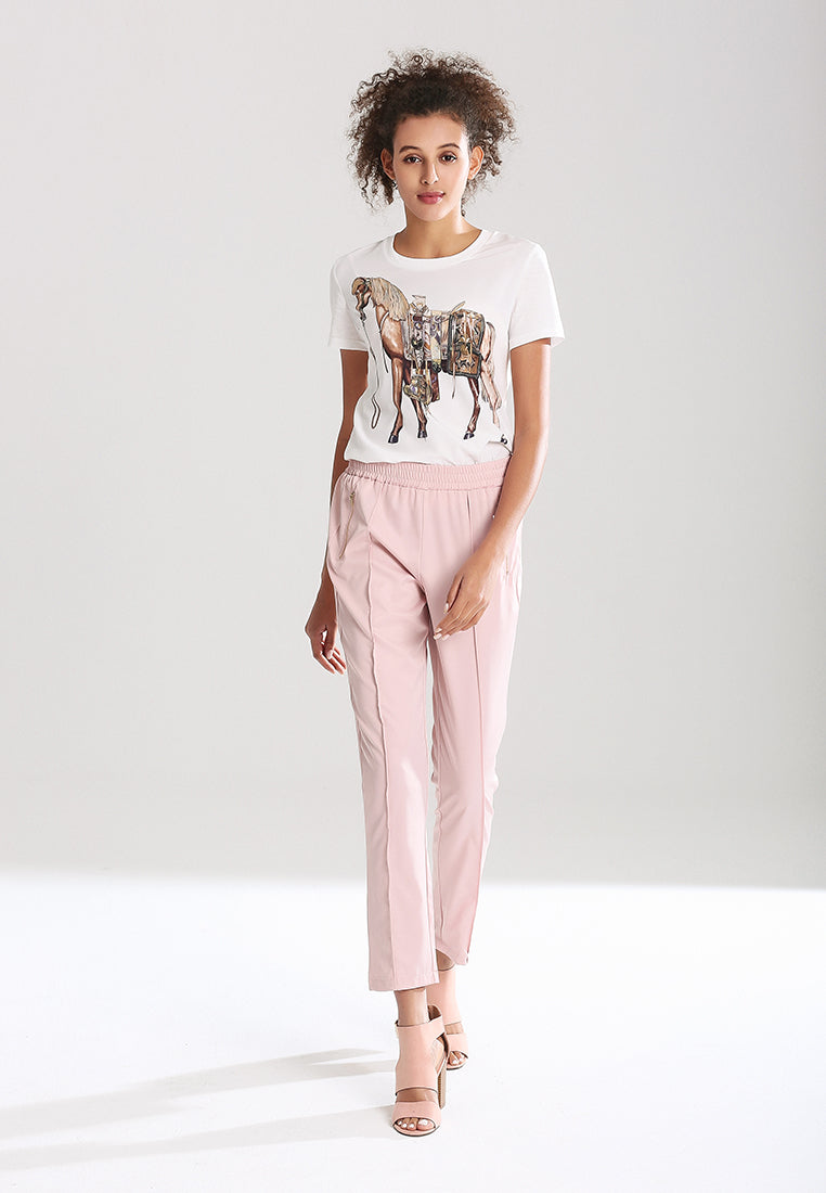 Pleated Casual Pants#color_dusty-pink