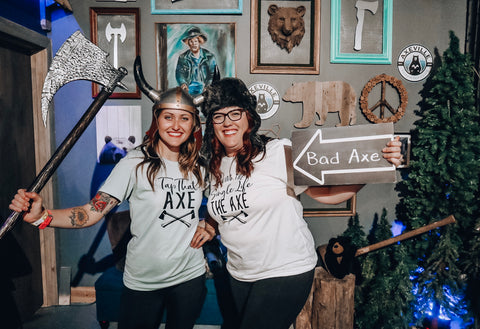 Axe throwing bachelorette party shirts tap that axe giving the single life the axe