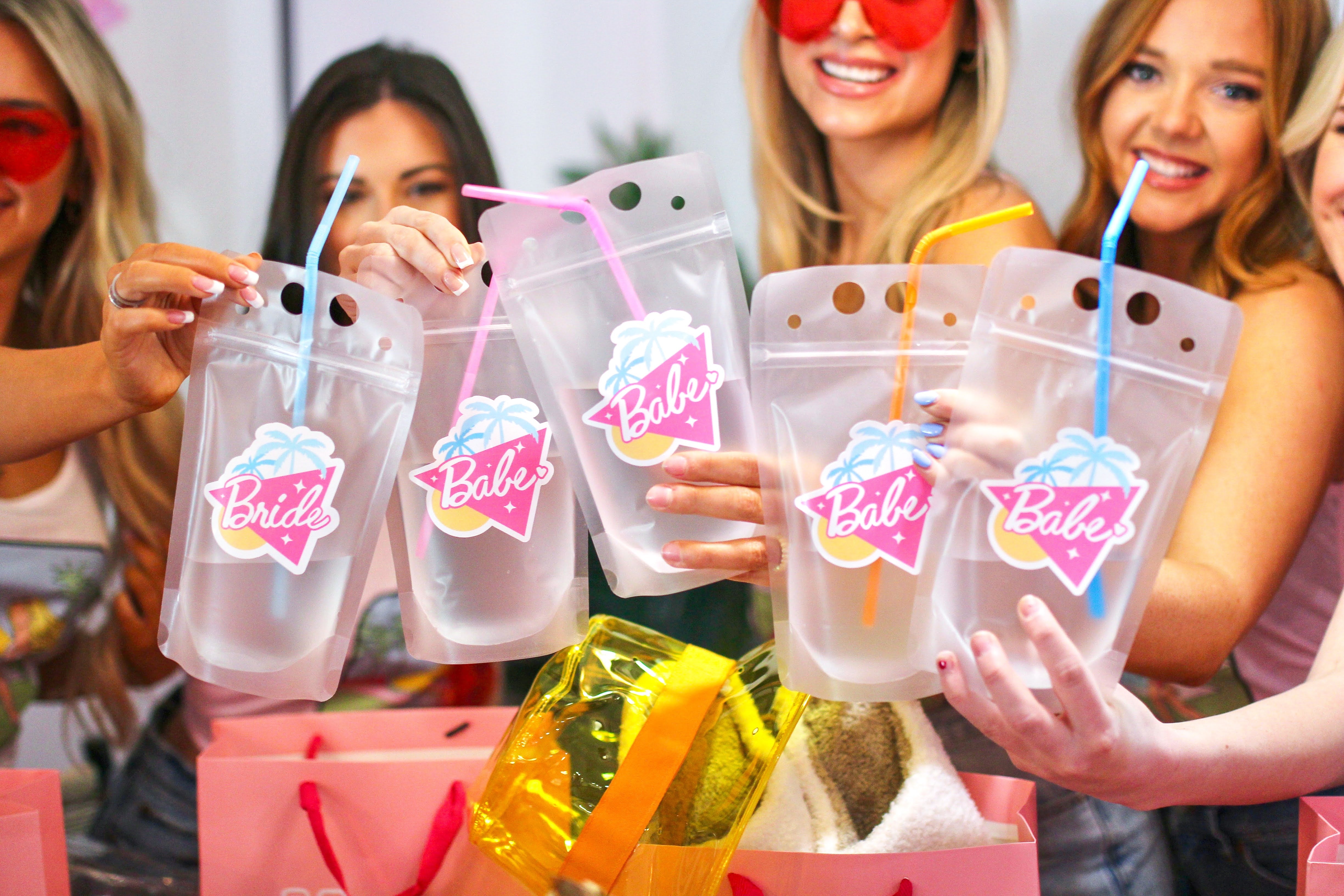 Malibu Bachelorette Party Favors Bucket Hat Custom Cups Beverage Holder Koozies 