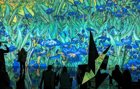 van Gogh purple iris art inside van Gogh immersive