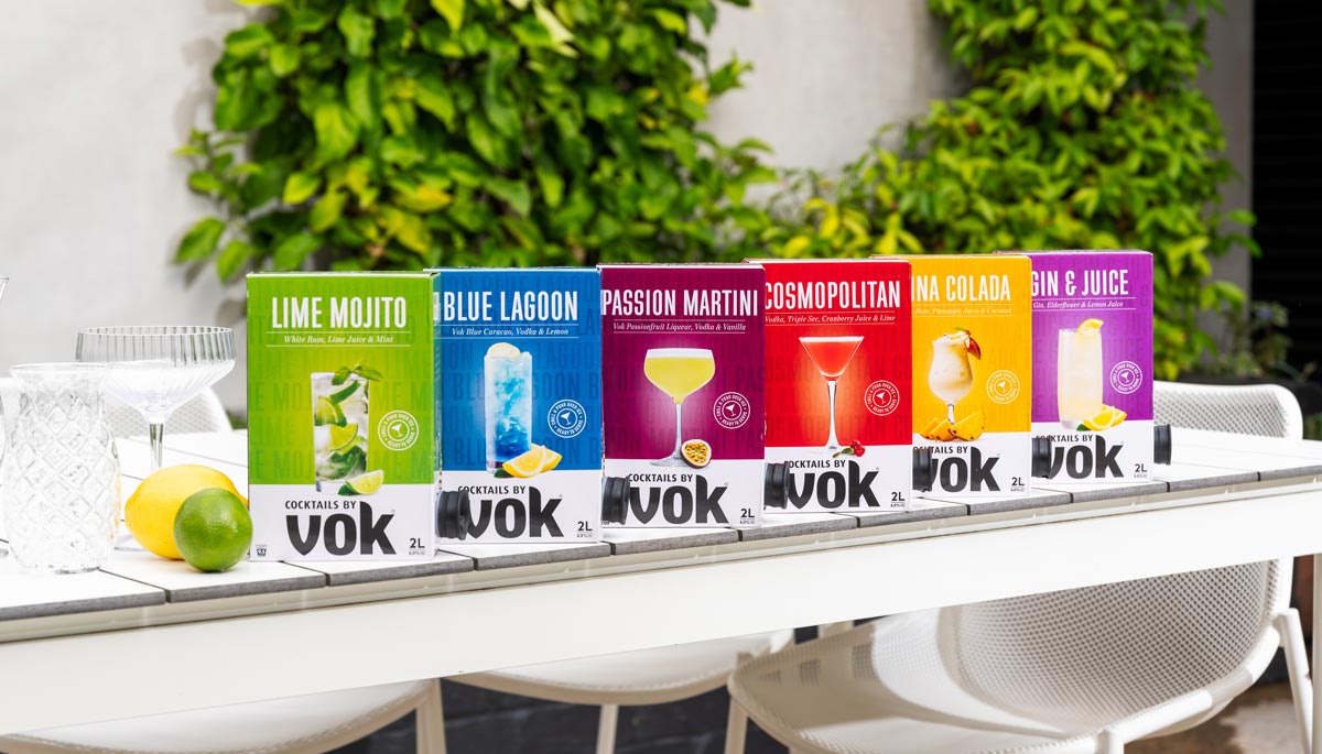 Vok Cocktails Ready to Serve flavours lined up