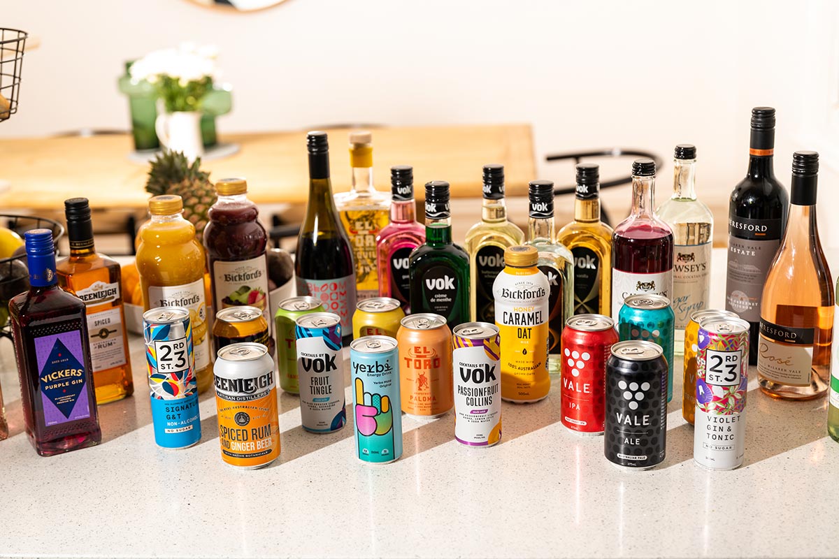 drinks from sippify on a kitchen bench