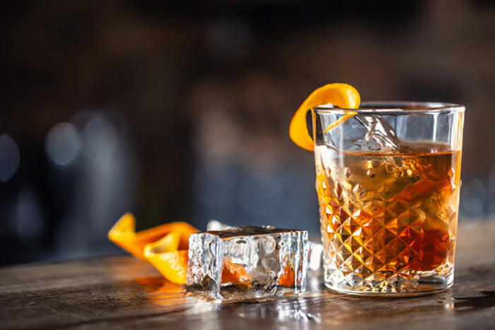Old Fashioned Cocktail with orange twist