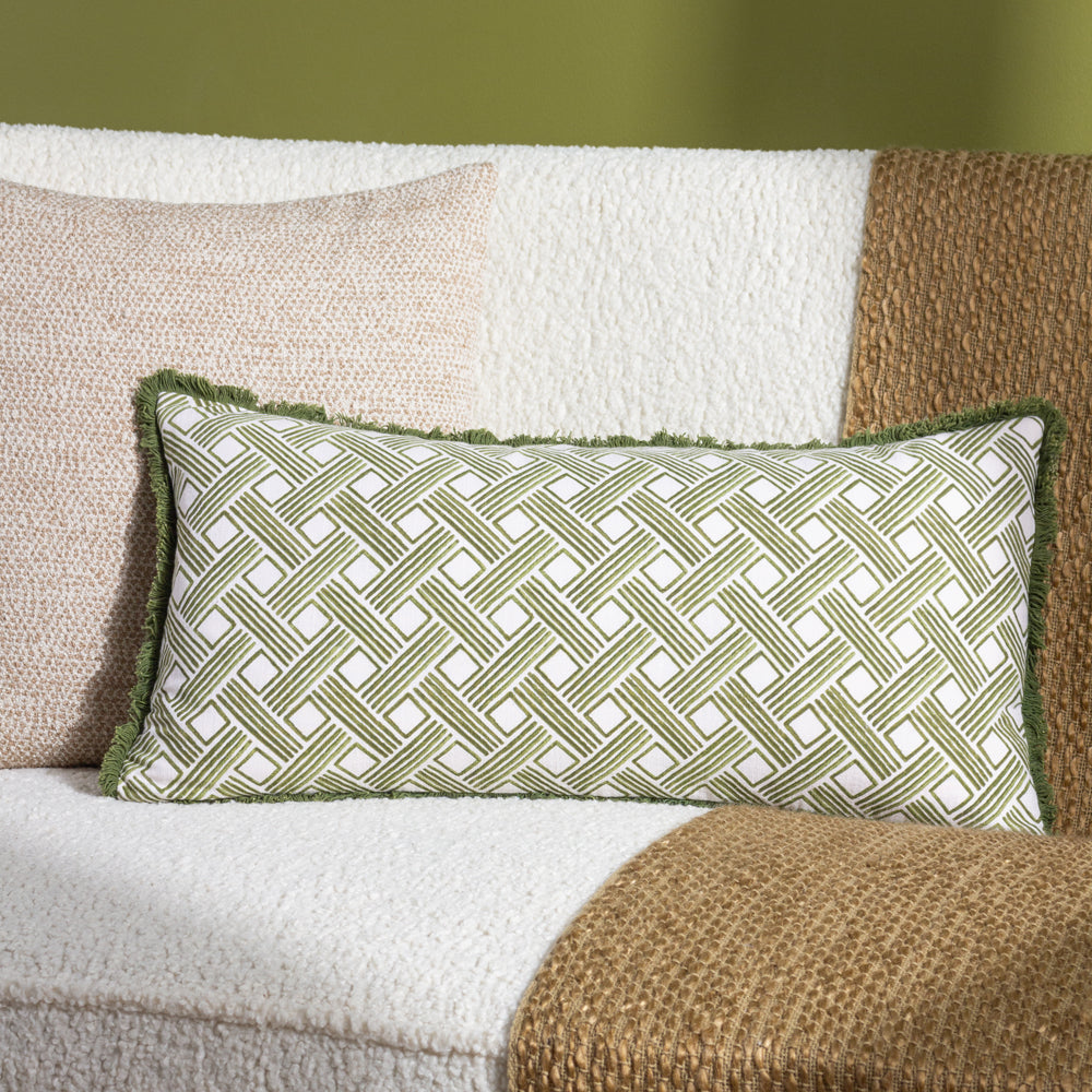 Photos - Pillow Alexa Rectangular Cushion Olive, Olive / 30 x 60cm / Polyester Filled ALEX