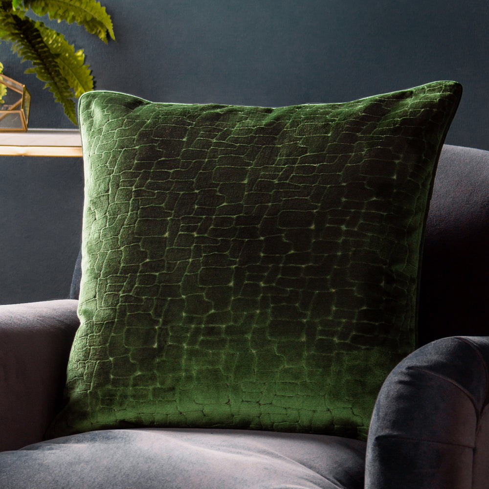 Photos - Pillow Bloomsbury Velvet Cushion Emerald, Emerald / 50 x 50cm / Polyester Filled
