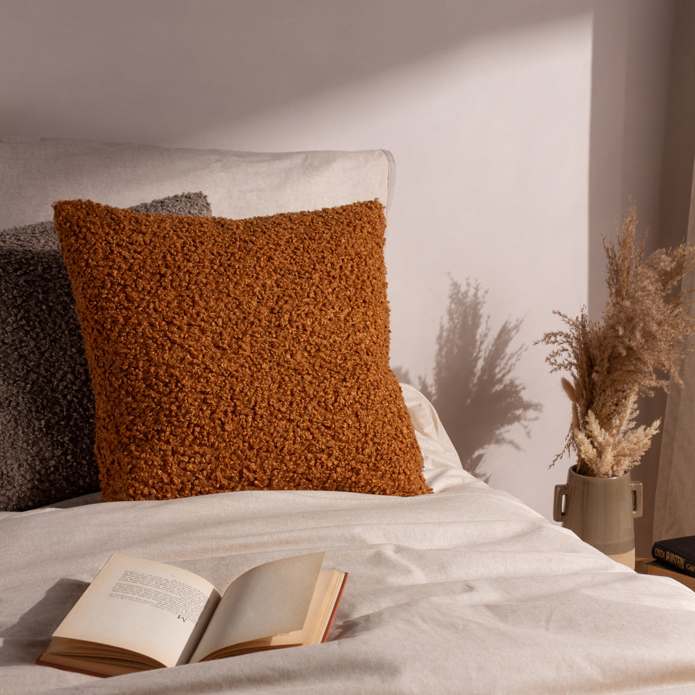 Photos - Pillow Cabu Textured Boucle Cushion Ginger, Ginger / 45 x 45cm / Polyester Filled