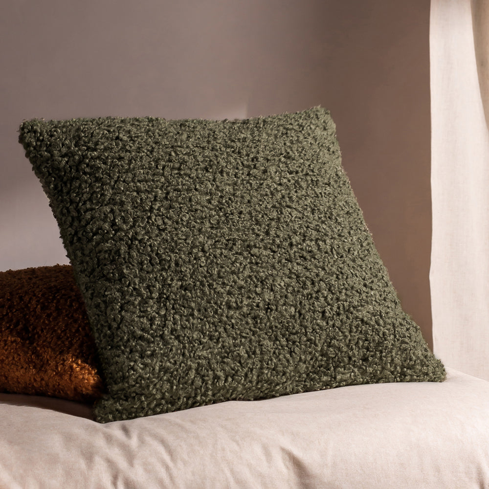 Photos - Pillow Cabu Textured Boucle Cushion Khaki, Khaki / 45 x 45cm / Polyester Filled C