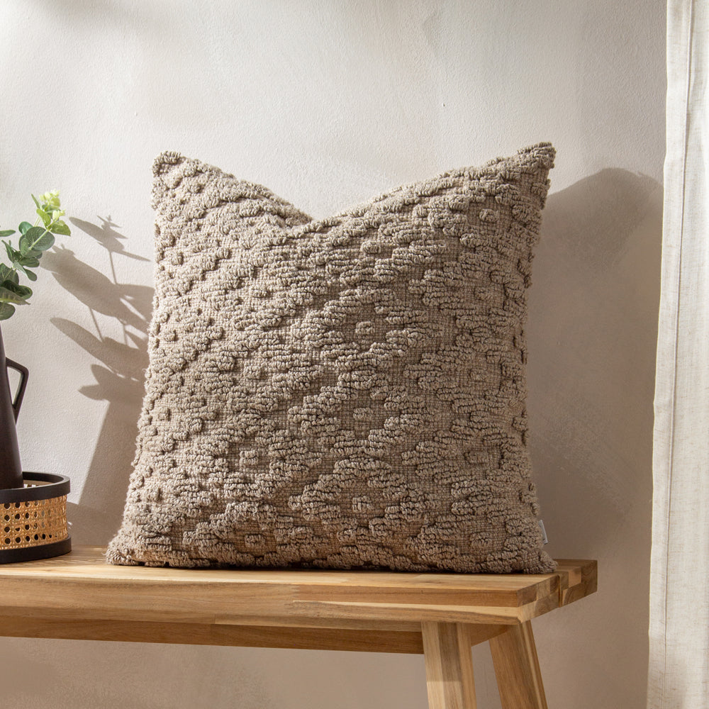 Photos - Pillow Calvay Cushion Taupe, Taupe / 50 x 50cm / Polyester Filled CALVAY/HF3/TAU