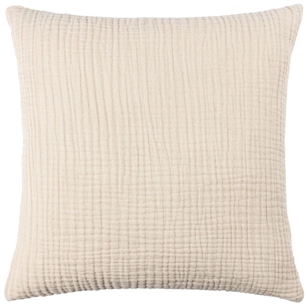 Photos - Pillow Lark Muslin Crinkle Cotton Cushion Natural, Natural / 45 x 45cm / Polyeste