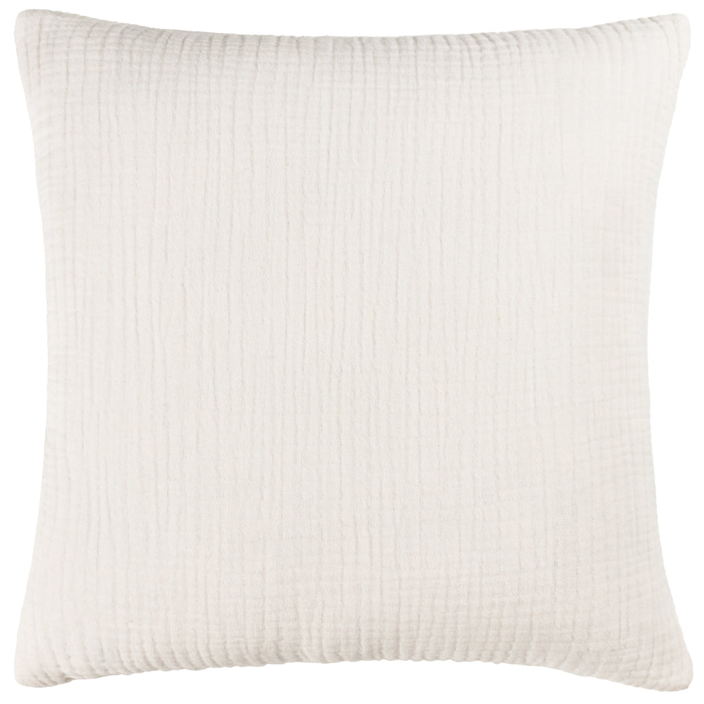 Photos - Pillow Lark Muslin Crinkle Cotton Cushion White, White / 45 x 45cm / Polyester Fi