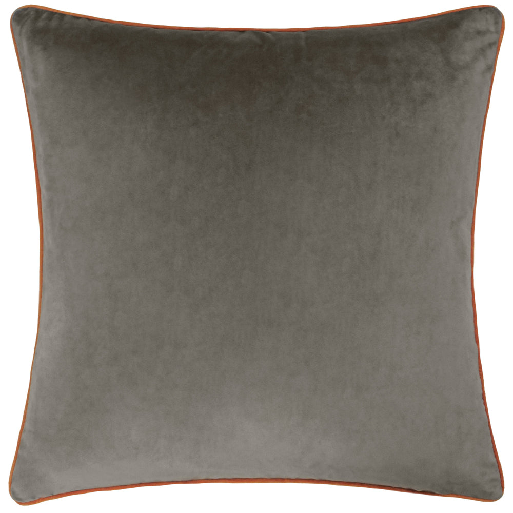 Photos - Pillow Meridian Velvet Cushion Mocha/Pumpkin, Mocha/Pumpkin / 55 x 55cm / Polyest