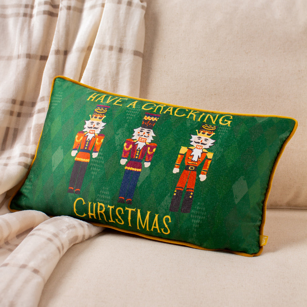 Photos - Pillow Christmas Nutcracker Cracking  Cushion Green, Green / 30 x 50cm / Polyester 